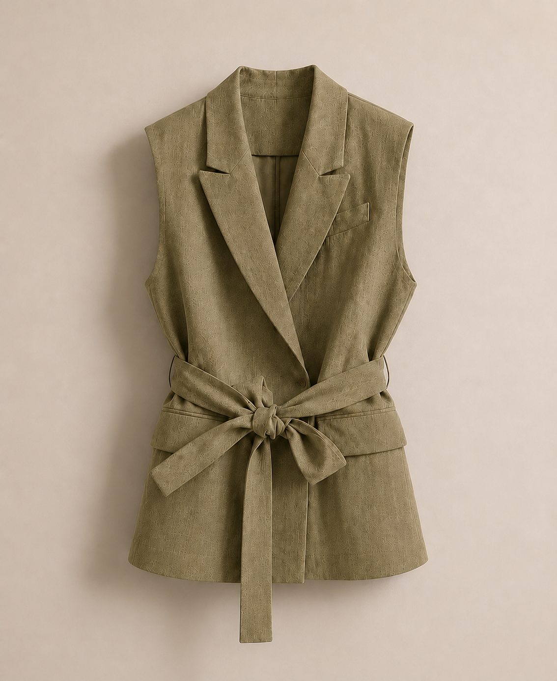 Sleeveless Olive Blazer