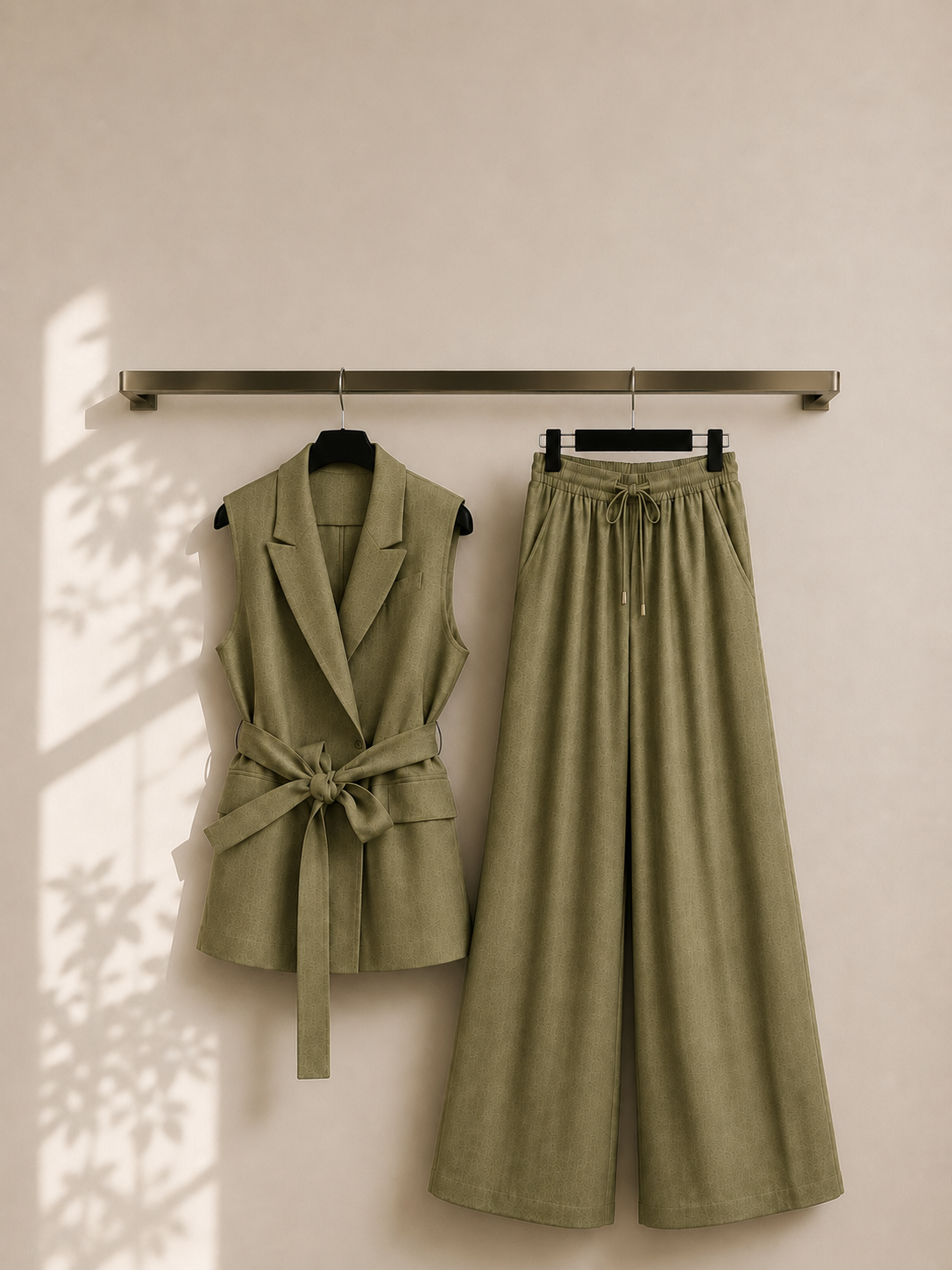 Sleeveless Olive Blazer - Image 3